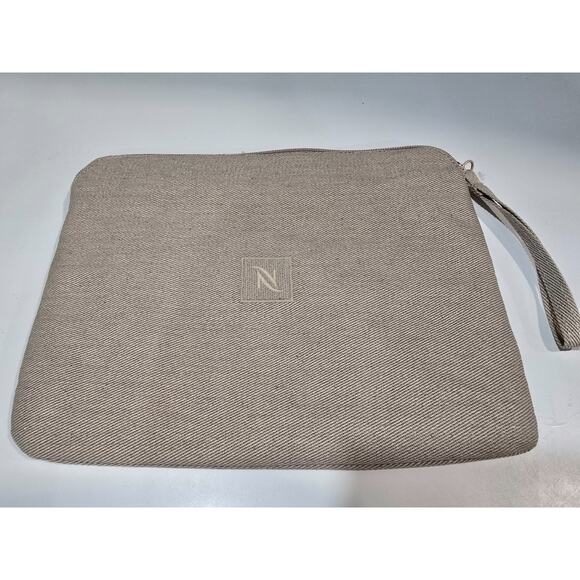 Nespresso Upcycled Make-Up/Wristlet Bag Canvas 8" x 10.5" - Picture 1 of 6
